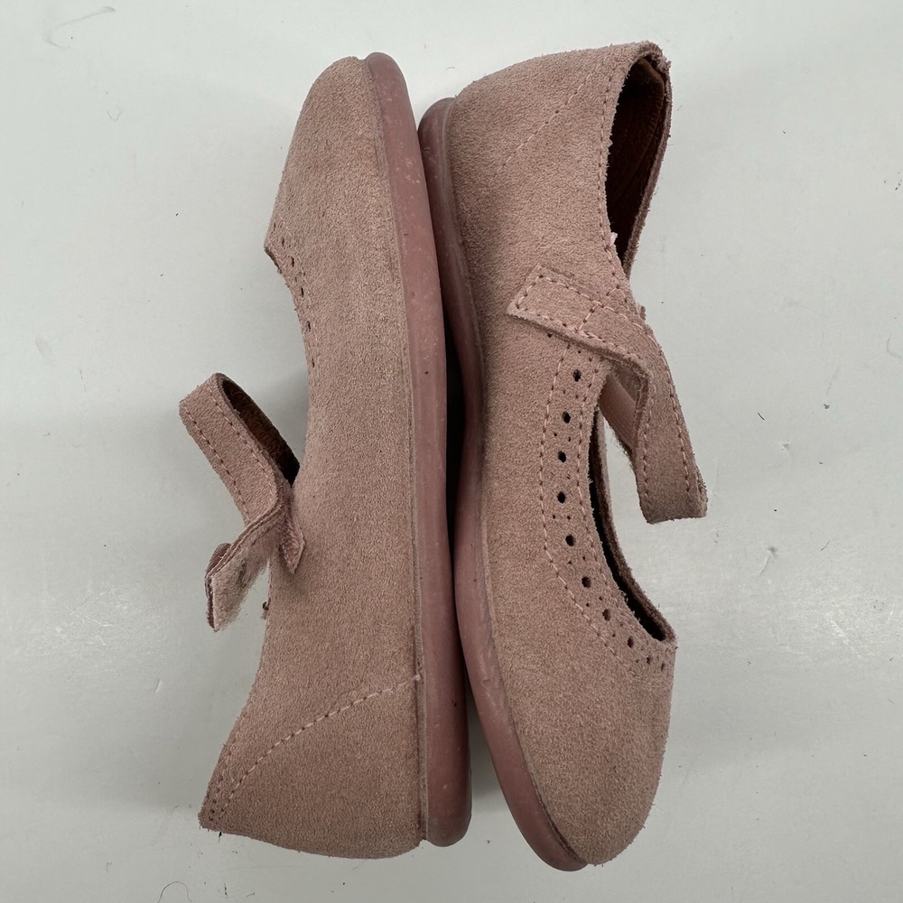 Elephantito Suede Leather Mary Jane Scalloped Edge Pink Girls Size 7 US 24 EU - Picture 7 of 12